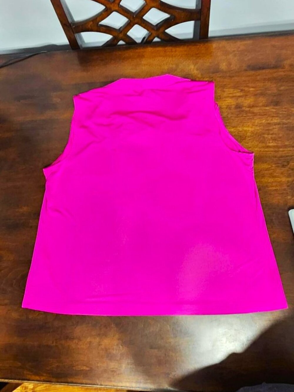 Jones Studio Fuchsia 3X Sleeveless Top – Draped Cowl Neck with Shoulder Accents - Picture 5 of 13